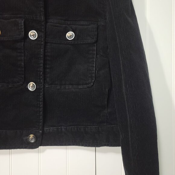 Boden Black Corduroy Cropped Friends Gilmore Y2k Dark Academia Trucker Jacket - Picture 5 of 12